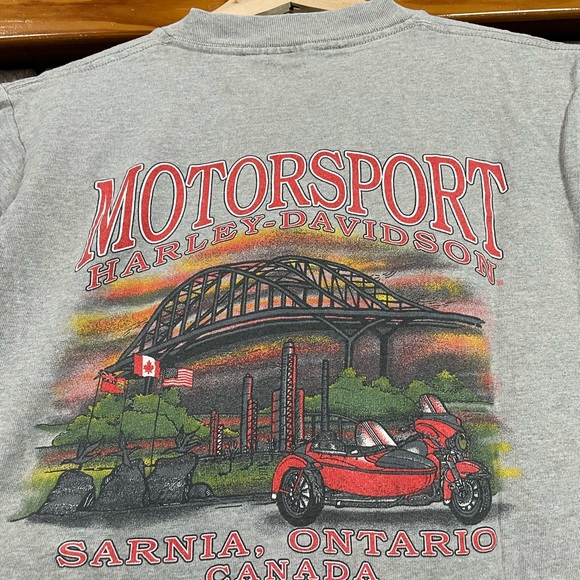 Vintage 90s Double Sided Harley Davidson Ontario Tee Fits XS - S - Picture 4 of 13